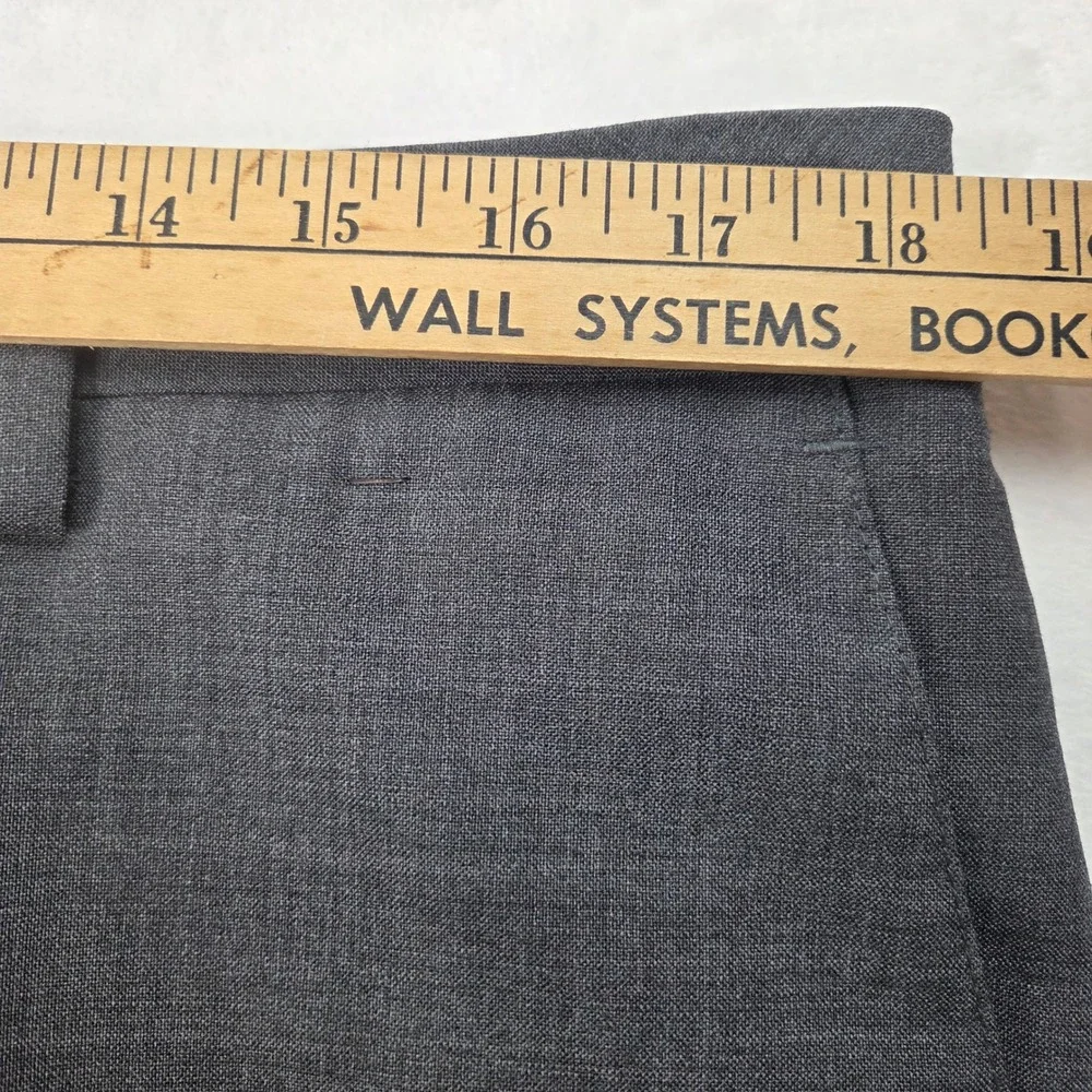 Louis Raphael Dress Pants Mens 36x30 Gray Excellent‎ 100% Worsted Wool Luxe Flat